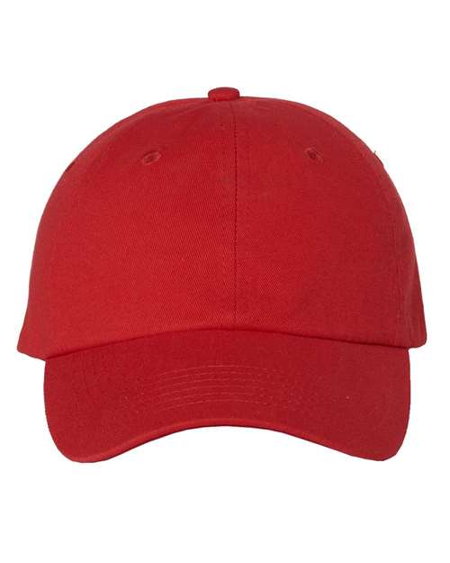 Valucap VC350 Bio-Washed Chino Twill Cap in Red