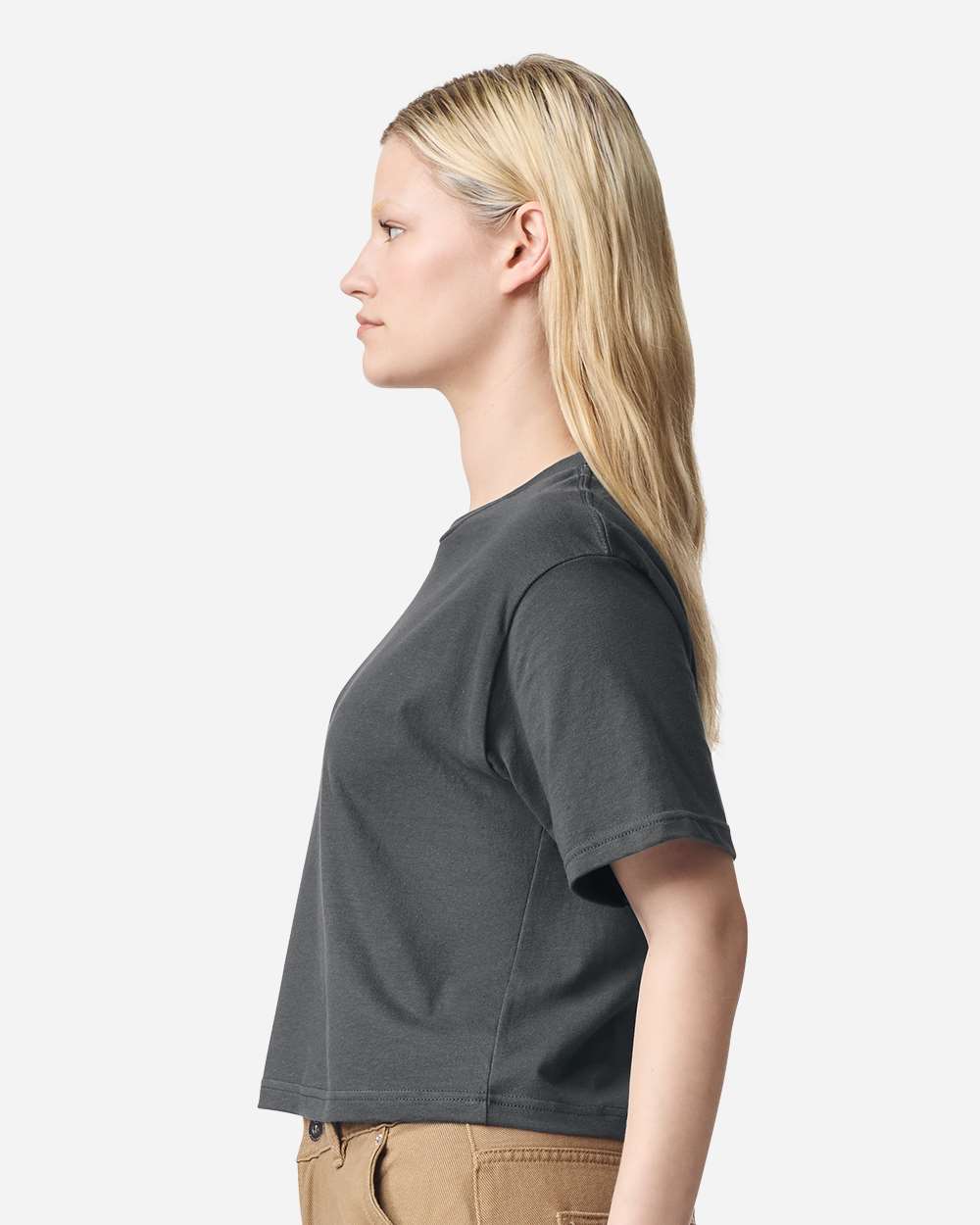 American Apparel 102 Women's Fine Jersey Boxy T-Sh in Asphalt