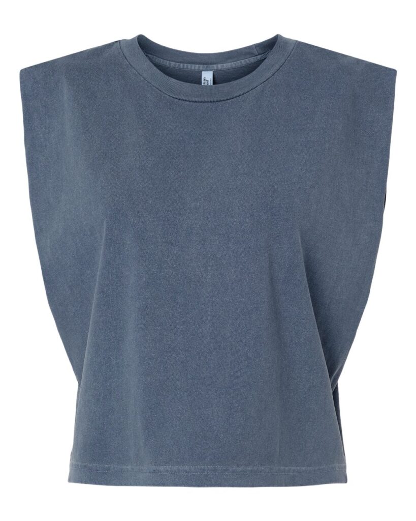 American Apparel 307GD Women's Heavyweight Cotton Garment-Dyed Muscle Tee in Faded Navy