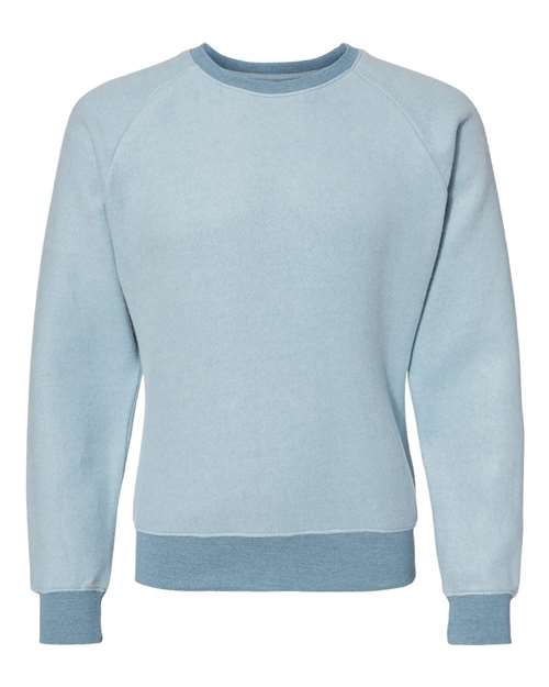 J. America 8710 Unisex Flip Side Fleece Crewneck Sweatshirt in Chambray Heather