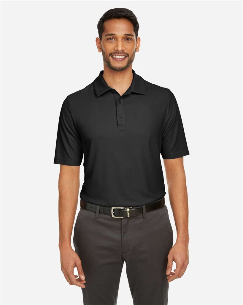 CORE365 CE112T Men's Tall Fusion ChromaSoft Pique Polo in Black
