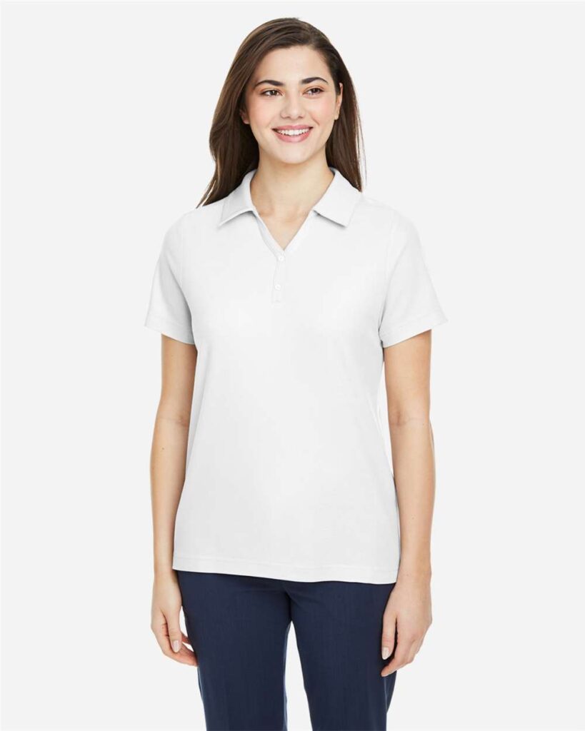 CORE365 CE112W Women's Fusion ChromaSoft Pique Polo in White