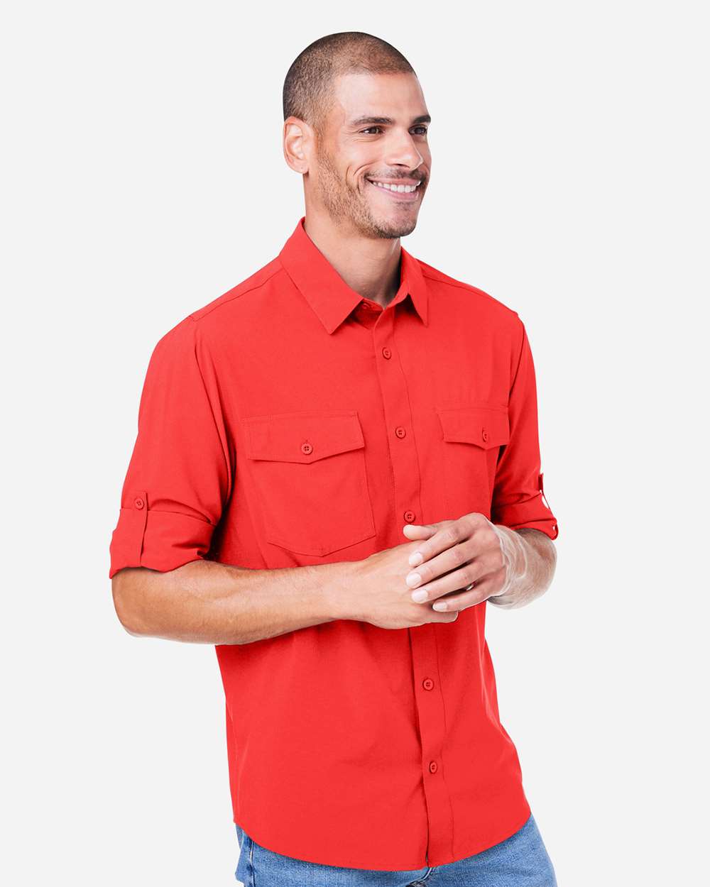 Core 365 CE510L Men's Ultra UVP® Marina Shirt in Marina Red