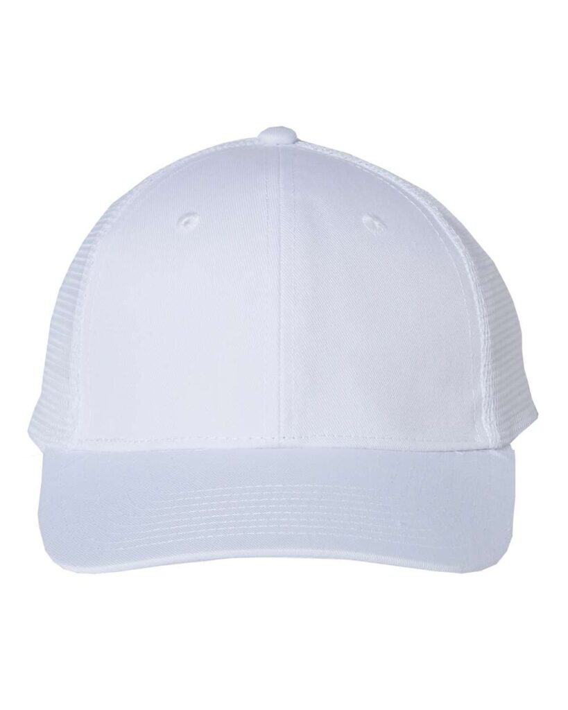Valucap VC400 Mesh-Back Twill Trucker Cap in White