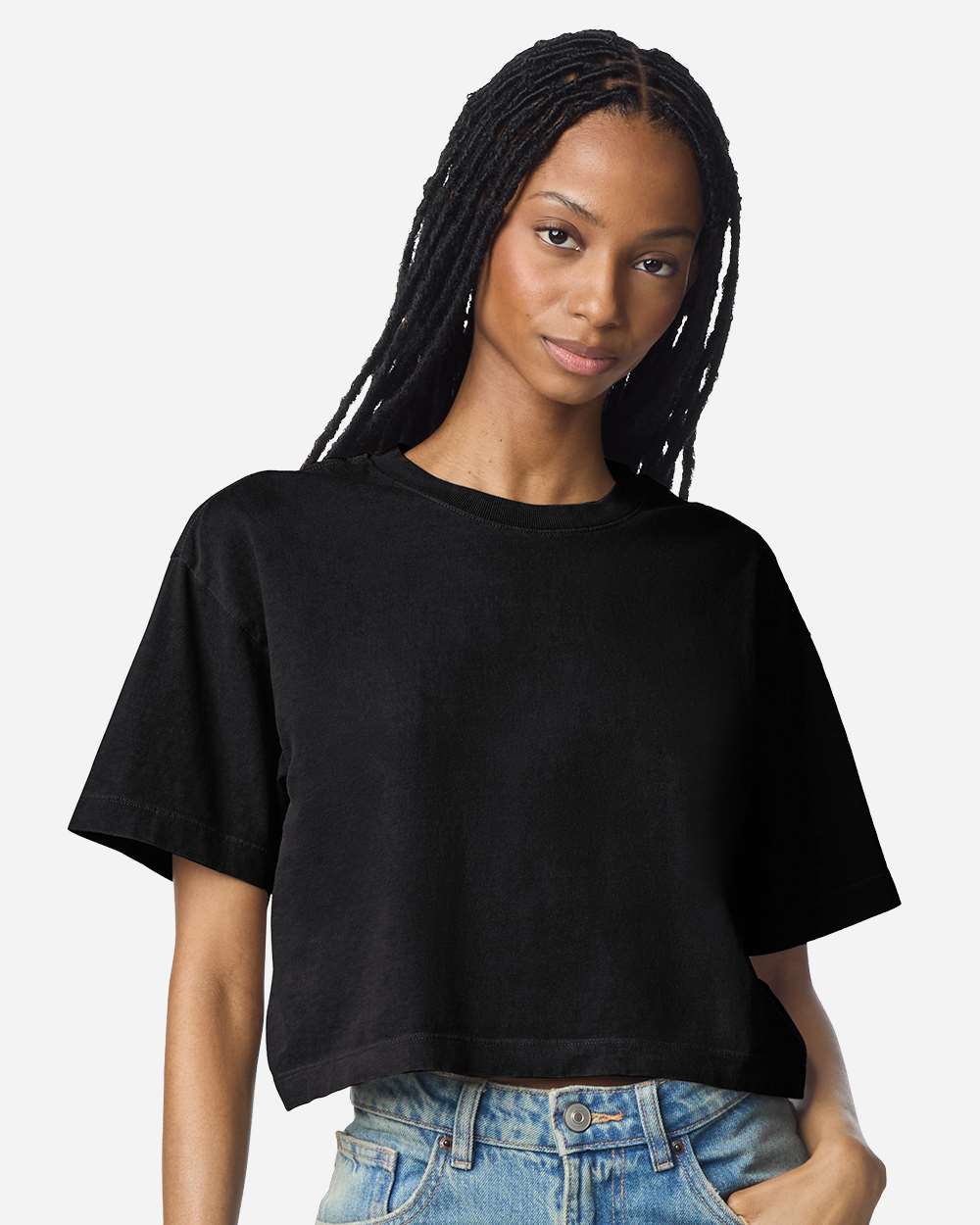 American Apparel 1302GD Women's Garment-Dyed Heavy in True black