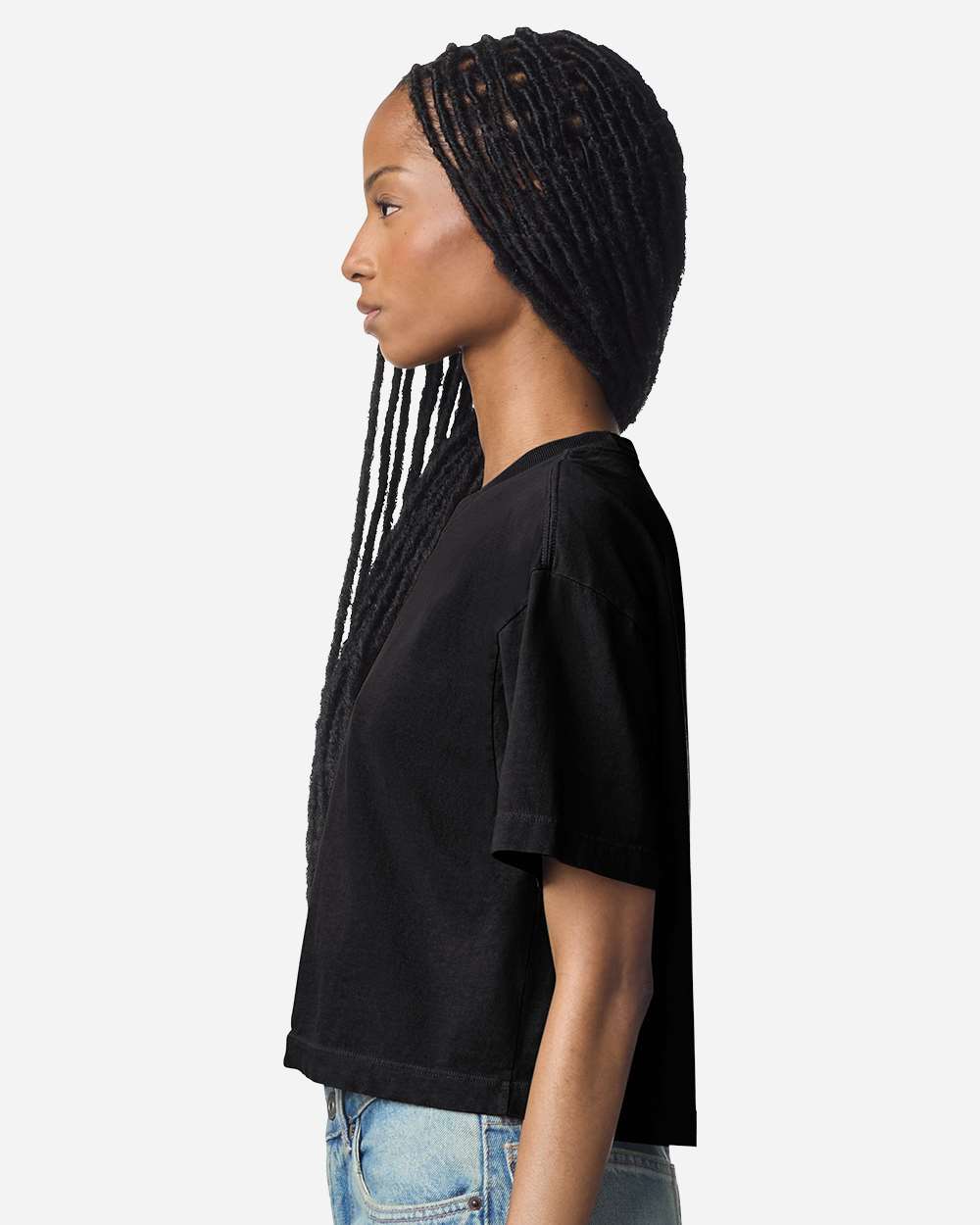 American Apparel 1302GD Women's Garment-Dyed Heavy in True black