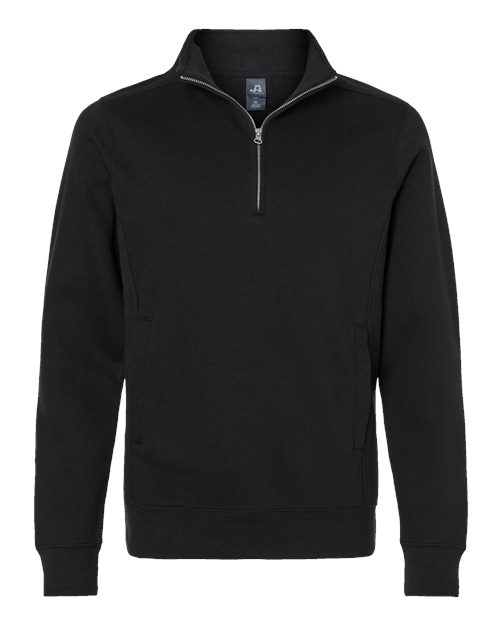 J. America 8717 Unisex Heavyweight Fleece Quarter-Zip Sweatshirt in Black