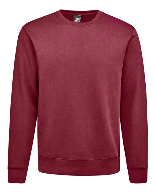J. America 8721 Unisex BTB Fleece Crewneck Sweatshirt in Maroon