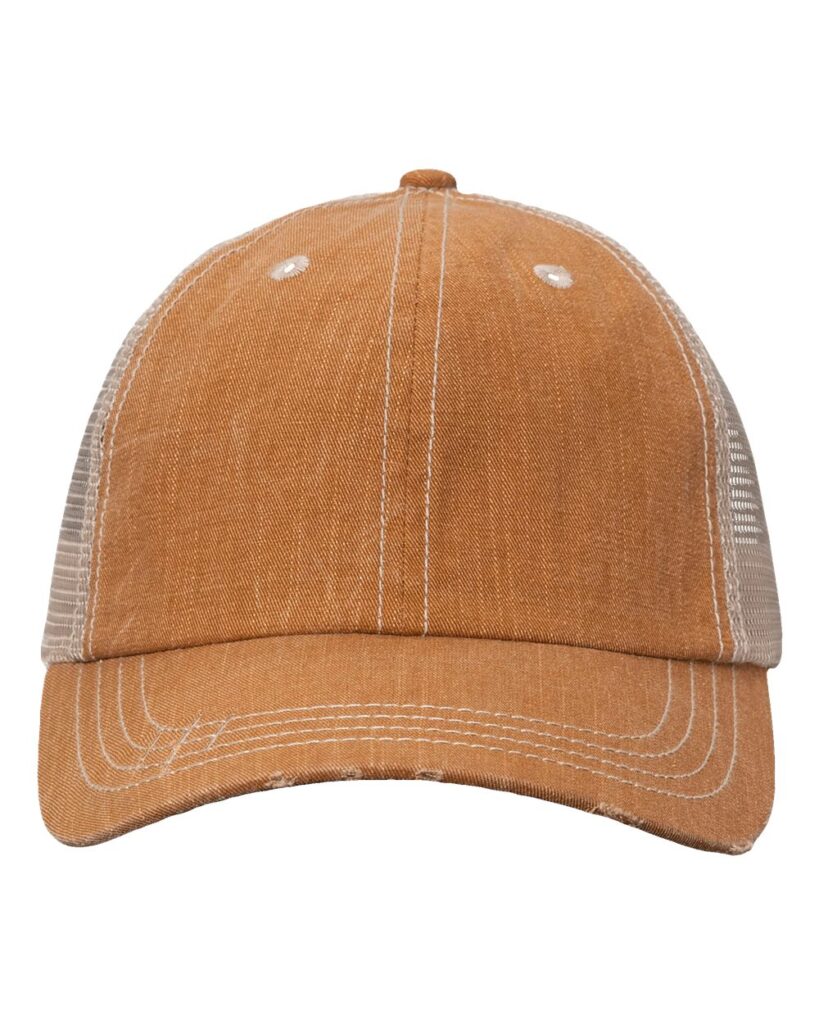Valucap VC990 Contrast Stitch Cap in Olive Green/ Navy