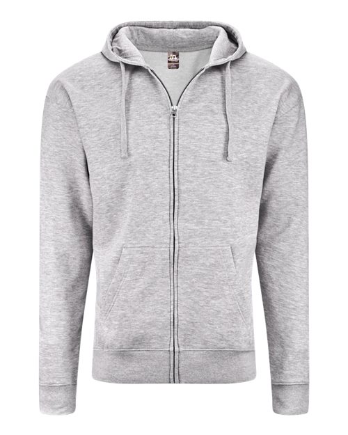J. America 8723 Unisex BTB Fleece Hooded Full-Zip Sweatshirt in Oxford