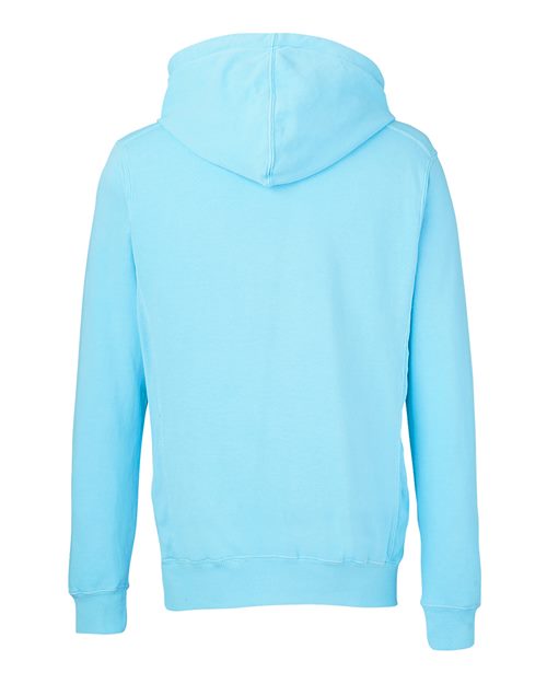 J. America 8730 Unisex Pigment-Dyed Fleece Hooded Sweatshirt in Capri