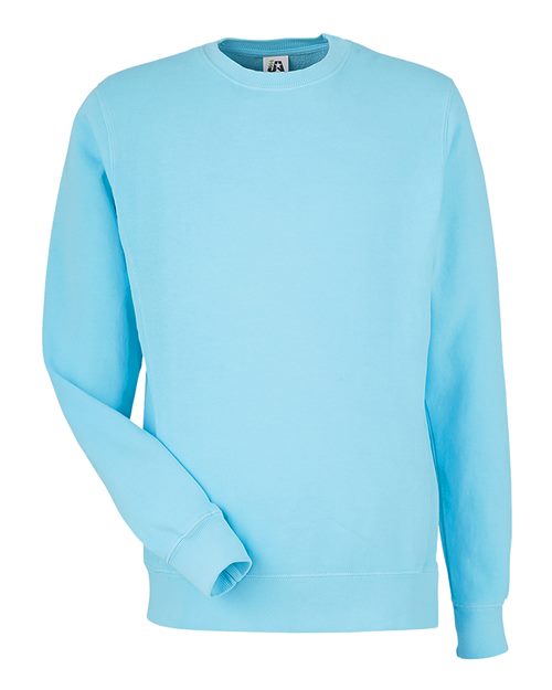 J. America 8731 Unisex Pigment-Dyed Fleece Crewneck Sweatshirt in Capri