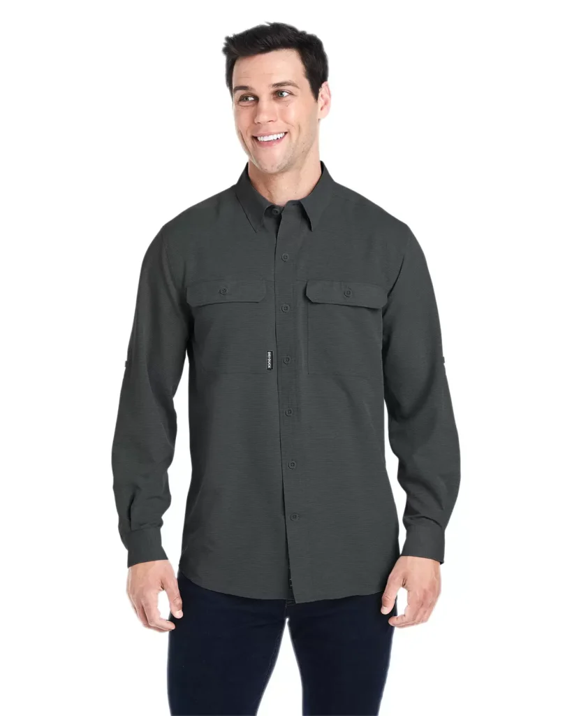 DRI DUCK 4441 Men's Crossroad Woven Shirt in Charcoal