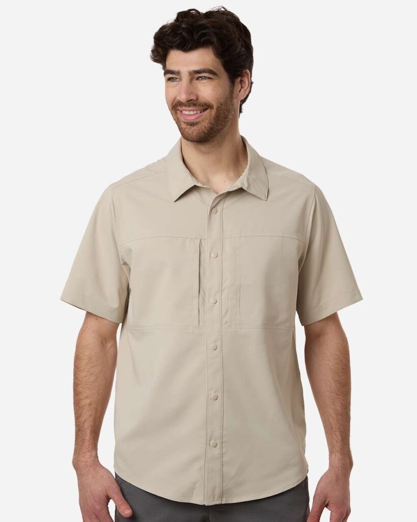 CORE365 CE520 Men's UltraUVP Shoreline Short Sleeve Staff Shirt in Stone