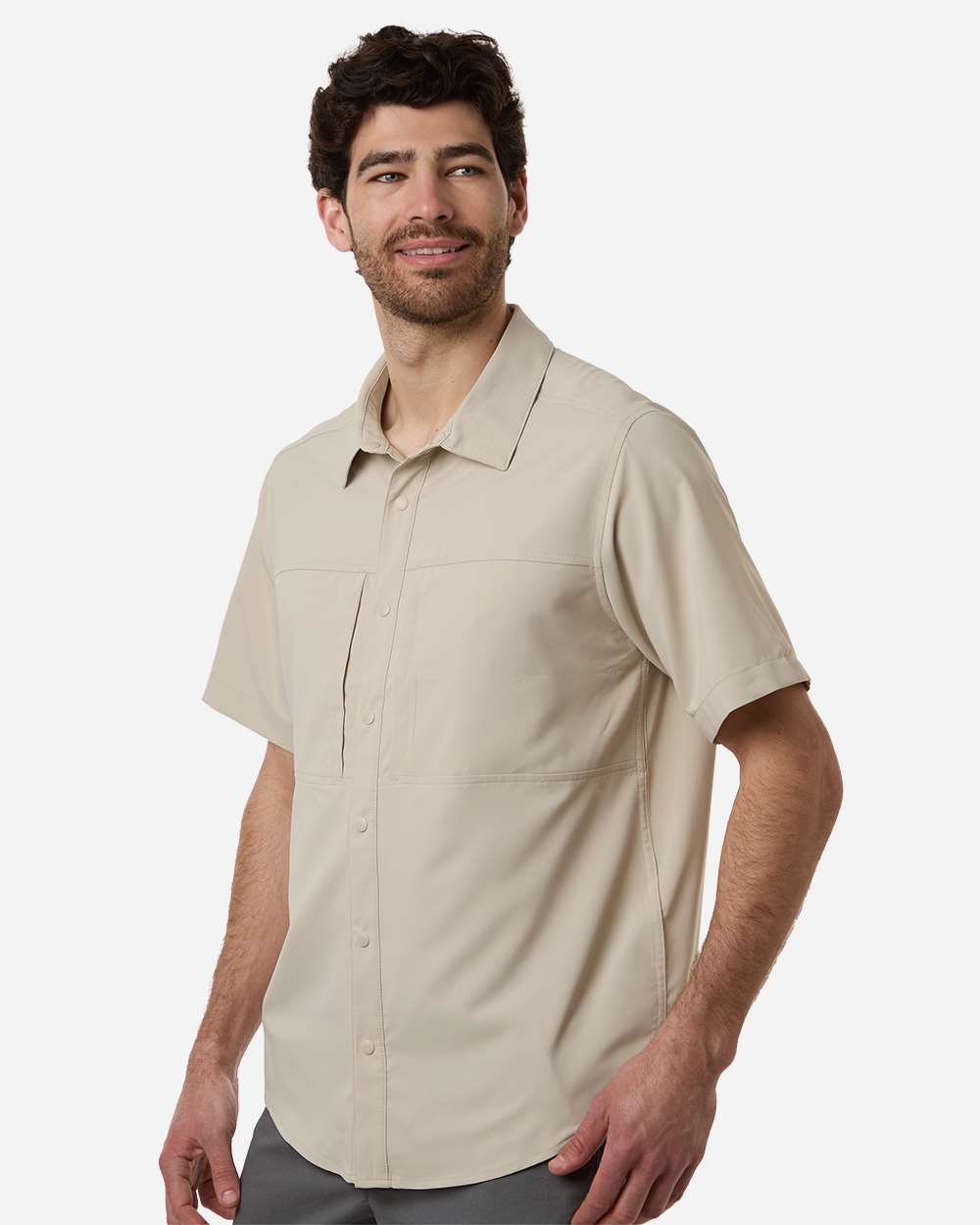 Core 365 CE520 Men's UltraUVP Shoreline Short Slee in Stone