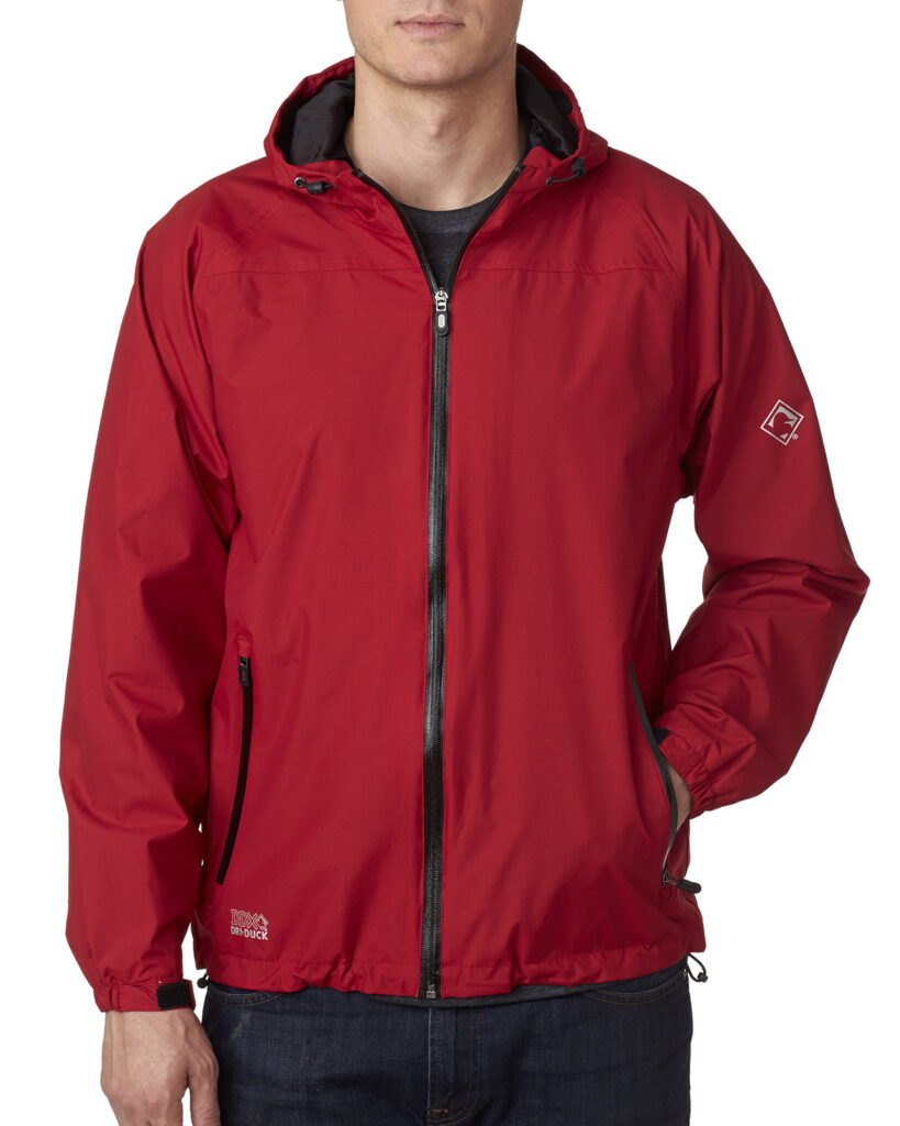 DRI DUCK 5335 Unisex Torrent Waterproof Hooded Jacket in Red