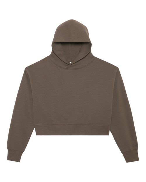 Lane Seven LS88001 Women's Relaxed Cropped Hoodie Sweatshirt in Coffee