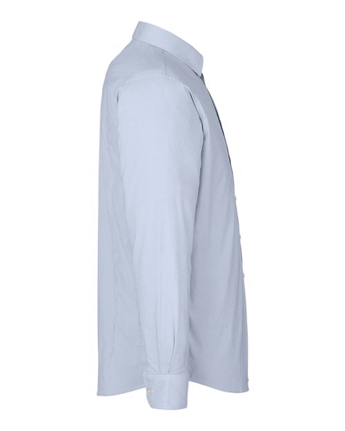 Devon & Jones DG537 Men's CrownLux Performance Microstripe Dress Shirt in Navy/ White