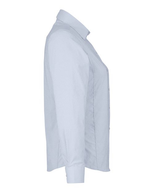 Devon & Jones DG537W Women's CrownLux Performance Microstripe Dress Shirt in Navy/ White