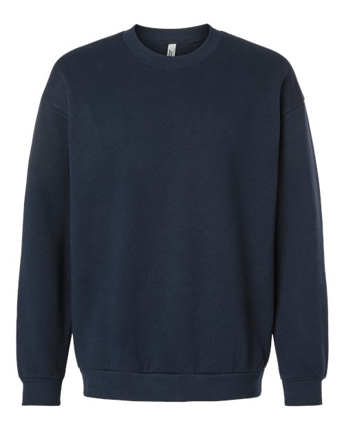 American Apparel FT496 Unisex French Terry Crewneck Sweatshirt in True Navy