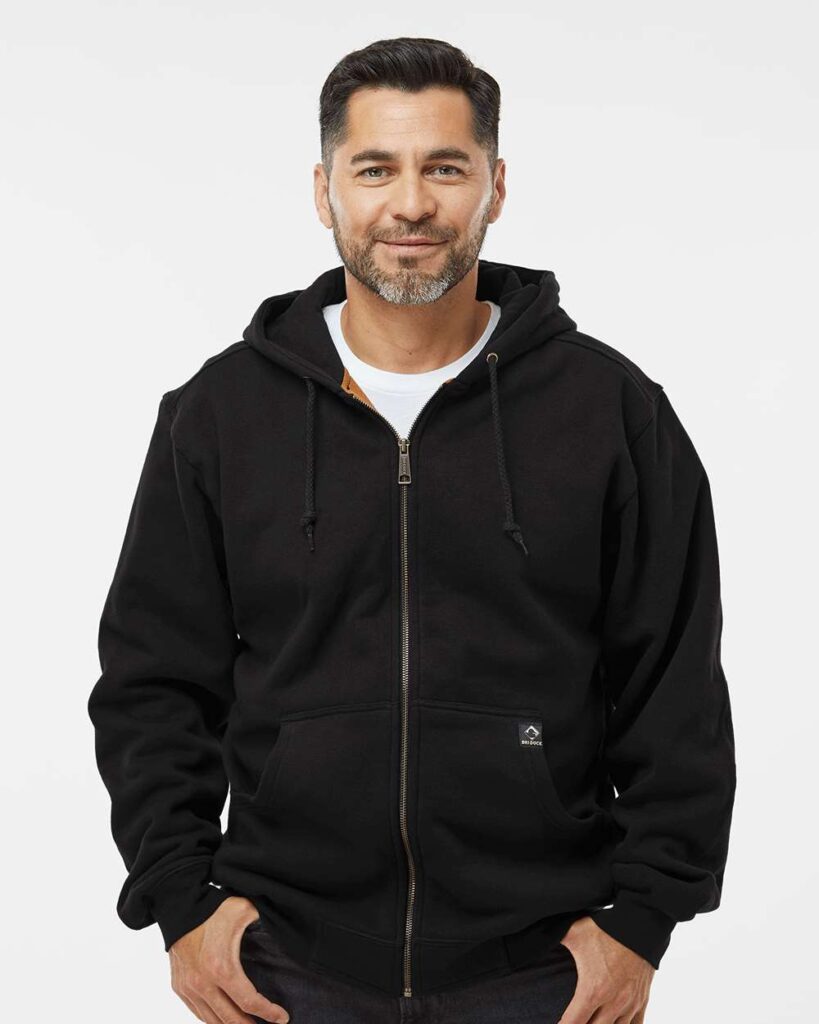 DRI DUCK 7033T Men's Tall Crossfire Heavyweight Power Fleece Hooded Jacket with Thermal Lining in Black