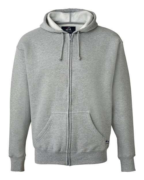 J. America 8821 Men's Premium Full-Zip Hooded Sweatshirt in Oxford