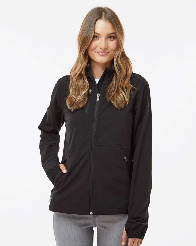 DRI DUCK 9411 Women's Ascent Soft Shell Hooded Jacket in Black