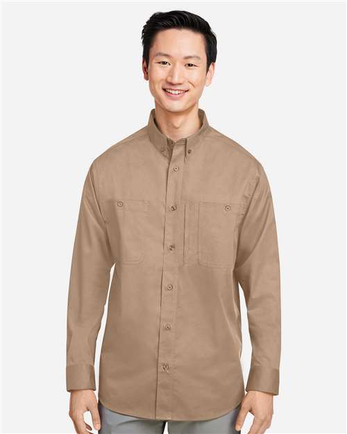 Harriton M585L Men's Advantage IL Workshirt in Khaki