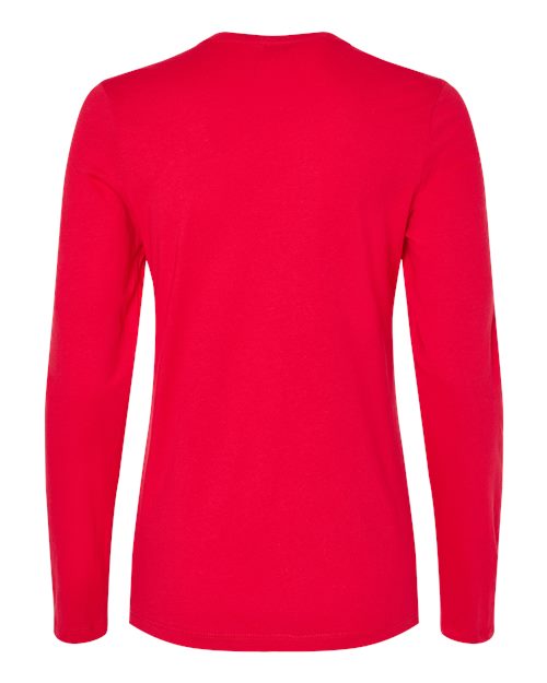 BELLA + CANVAS 6500 Women's Jersey Long Sleeve Tee in Red