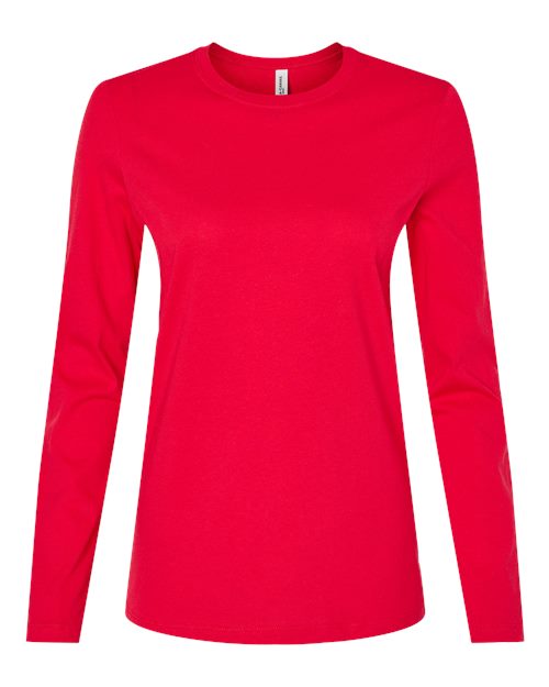 BELLA + CANVAS 6500 Women's Jersey Long Sleeve Tee in Red