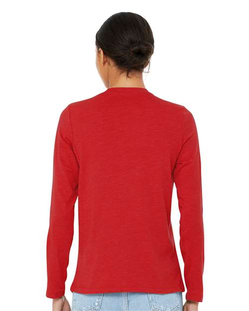 BELLA + CANVAS 6500 Women's Jersey Long Sleeve Tee in Red