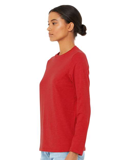 BELLA + CANVAS 6500 Women's Jersey Long Sleeve Tee in Red