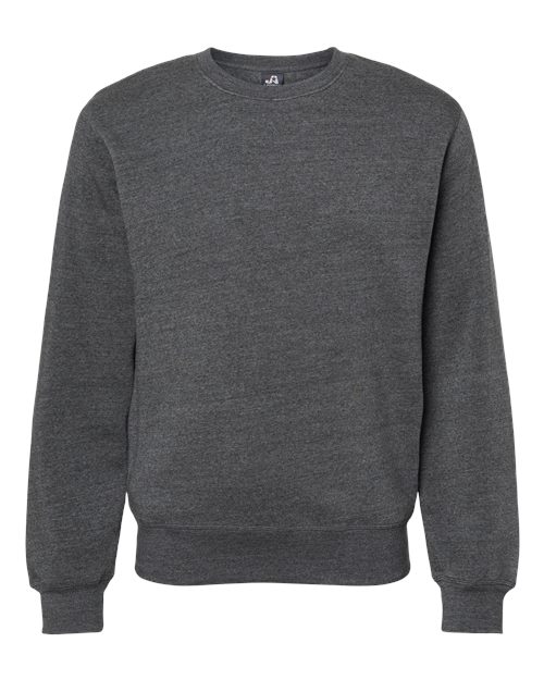 J. America 8870 Unisex Triblend Fleece Crewneck Sweatshirt in Black Triblend