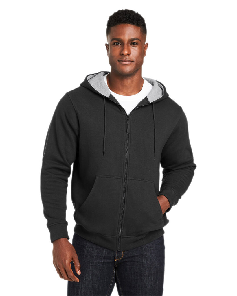 Harriton M711T Unisex Tall ClimaBloc Lined Heavyweight Hooded Sweatshirt in Black