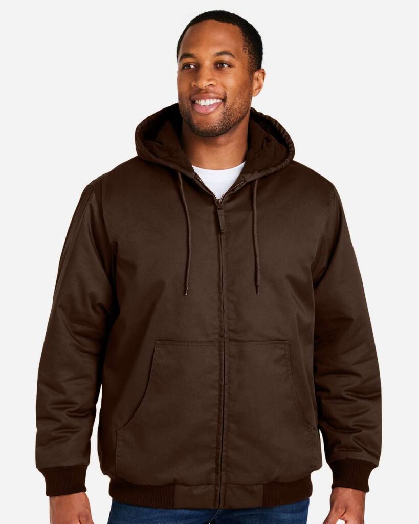 Harriton M722 Unisex ClimaBloc Heavyweight Hooded Full-Zip Jacket in Dark Mocha