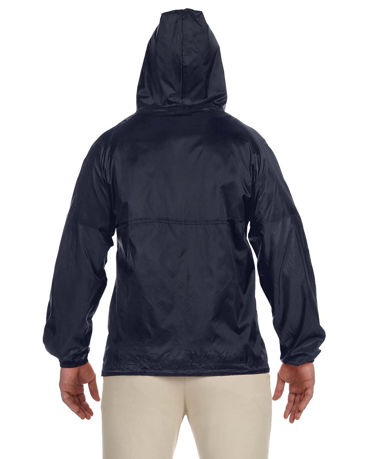 Harriton M750 Adult Packable Nylon Jacket in Navy