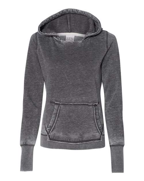 J. America 8912 Women's Zen Fleece Hooded Sweatshirt in Dark Smoke