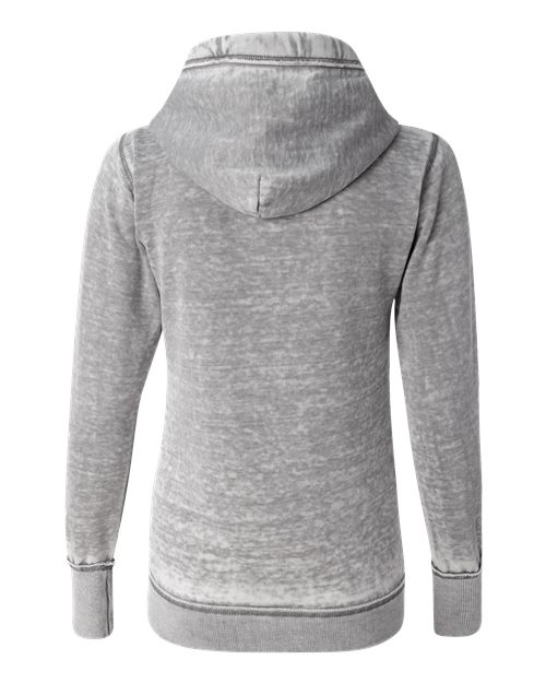 J. America 8913 Women's Zen Fleece Full-Zip Hooded Sweatshirt in Cement
