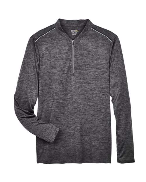 CORE365 CE401 Men's Kinetic Performance Quarter-Zip Pullover in Carbon/ Black