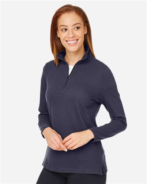 Devon & Jones DG400W Women's New Classics Performance Quarter-Zip Pullover in Navy