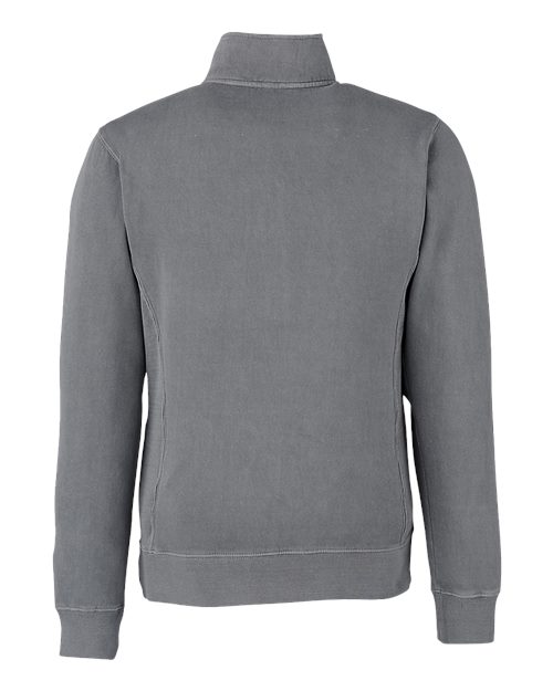 J. America 8732 Unisex Pigment-Dyed Fleece Quarter-Zip Pullover in Lead