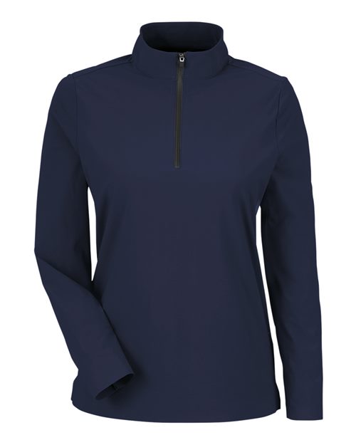 Devon & Jones DG410W Women's CrownLux Performance Windsor Welded Quarter-Zip Pullover in Navy