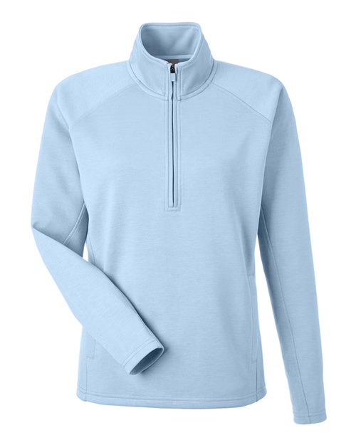 J. America 8754 Women's Apex Fleece Quarter-Zip Pullover in Ice Blue