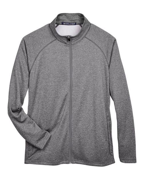 Devon & Jones DG420 Men's Stretch Tech-Shell Compass Full-Zip Jacket in Dark Grey Heather