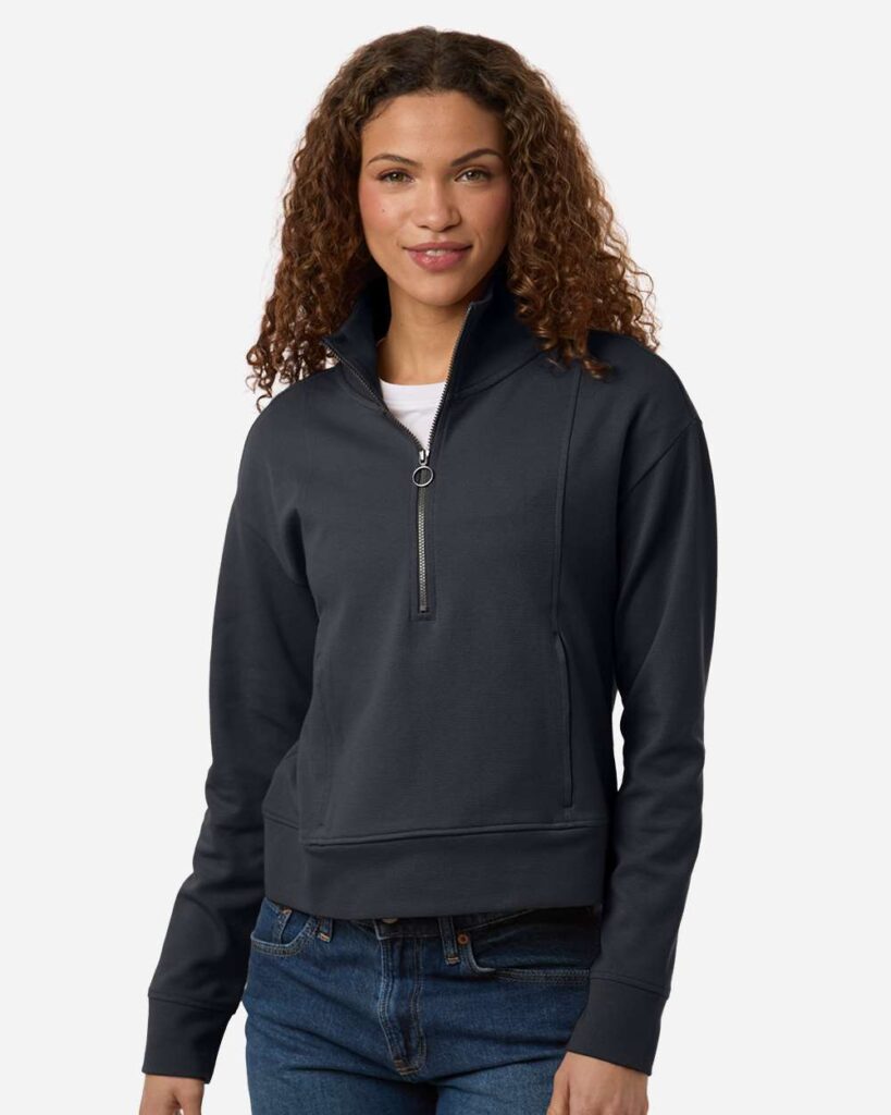 North End NE220W Women's Mantra Half-Zip Ottoman Pullover in Carbon