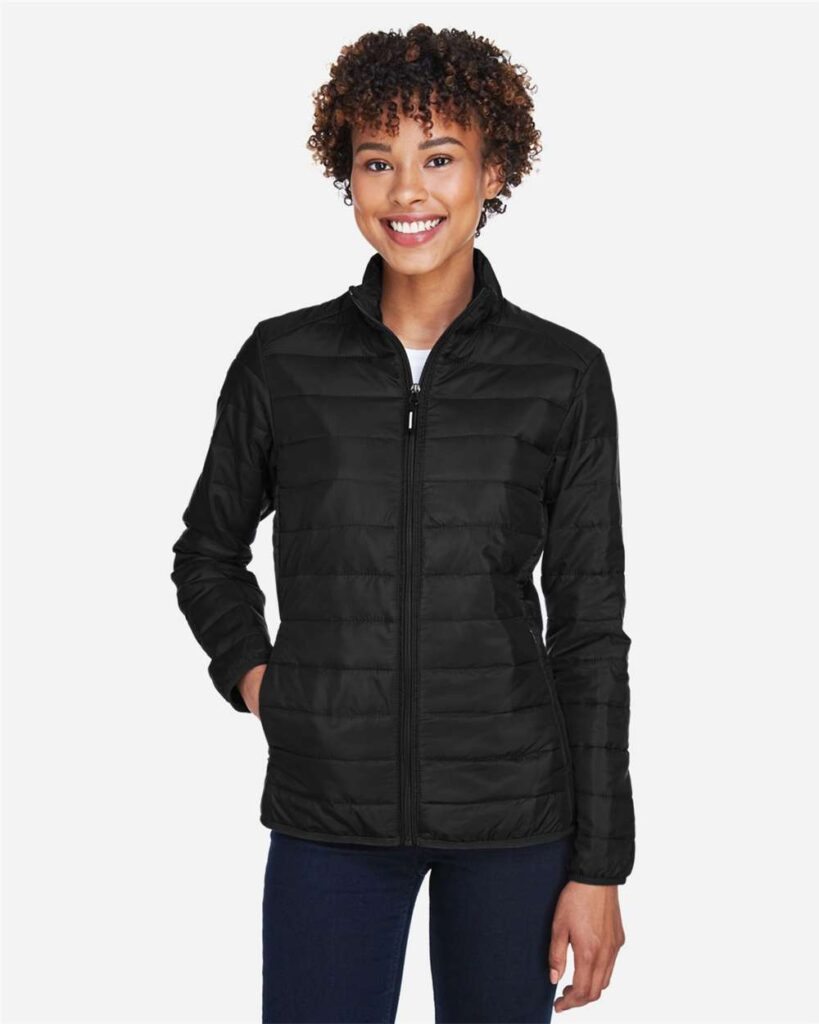 CORE365 CE700W Women's Prevail Packable Puffer Jacket in Black