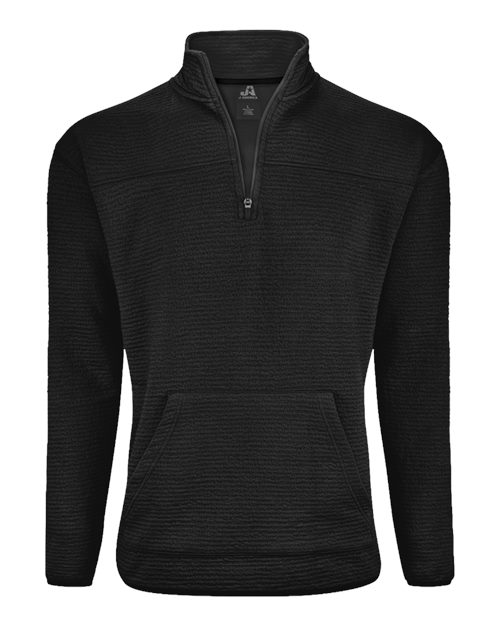 J. America 8773 Unisex Pebble Fleece Quarter-Zip Pullover in Black