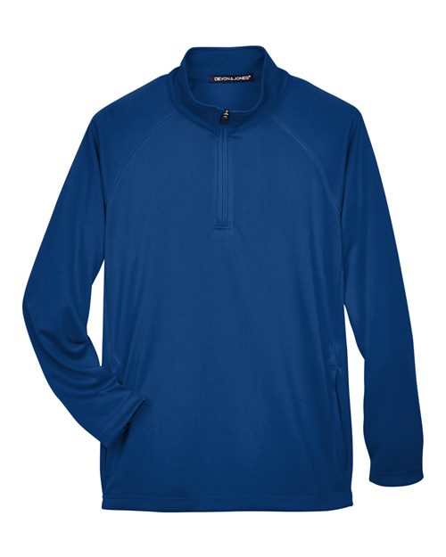 Devon & Jones DG440 Men's Stretch Tech-Shell Compass Quarter-Zip Pullover in True Royal