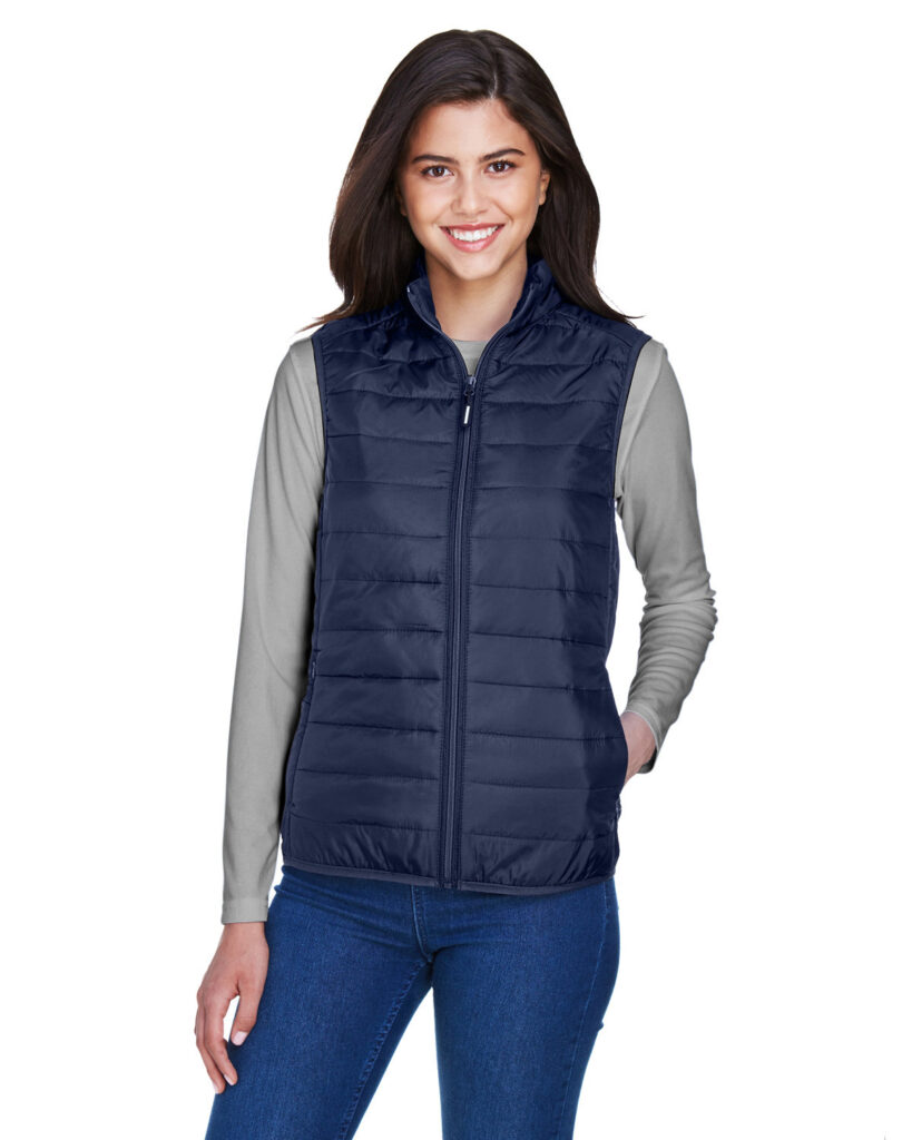 CORE365 CE702W Women's Prevail Packable Puffer Vest in Classic Navy