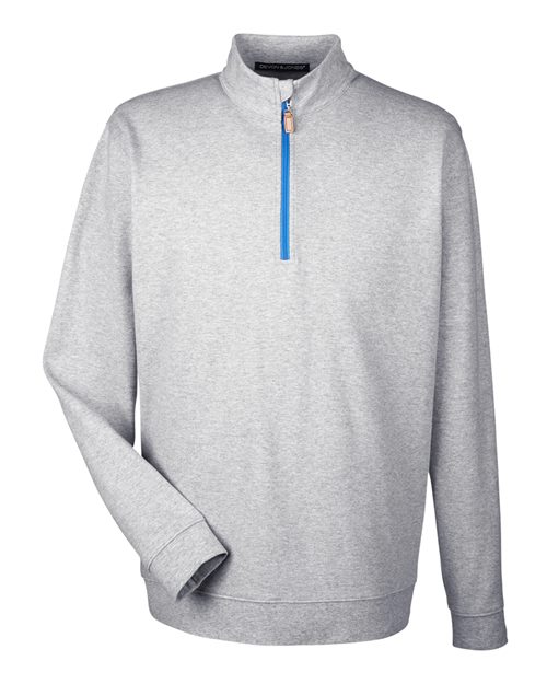 Devon & Jones DG479 Men's DRYTEC20 Performance Quarter-Zip Pullover in Grey Heather/ Grey H/ French Blue
